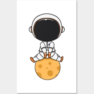 Astronaut Sitting Down The Ball Posters and Art